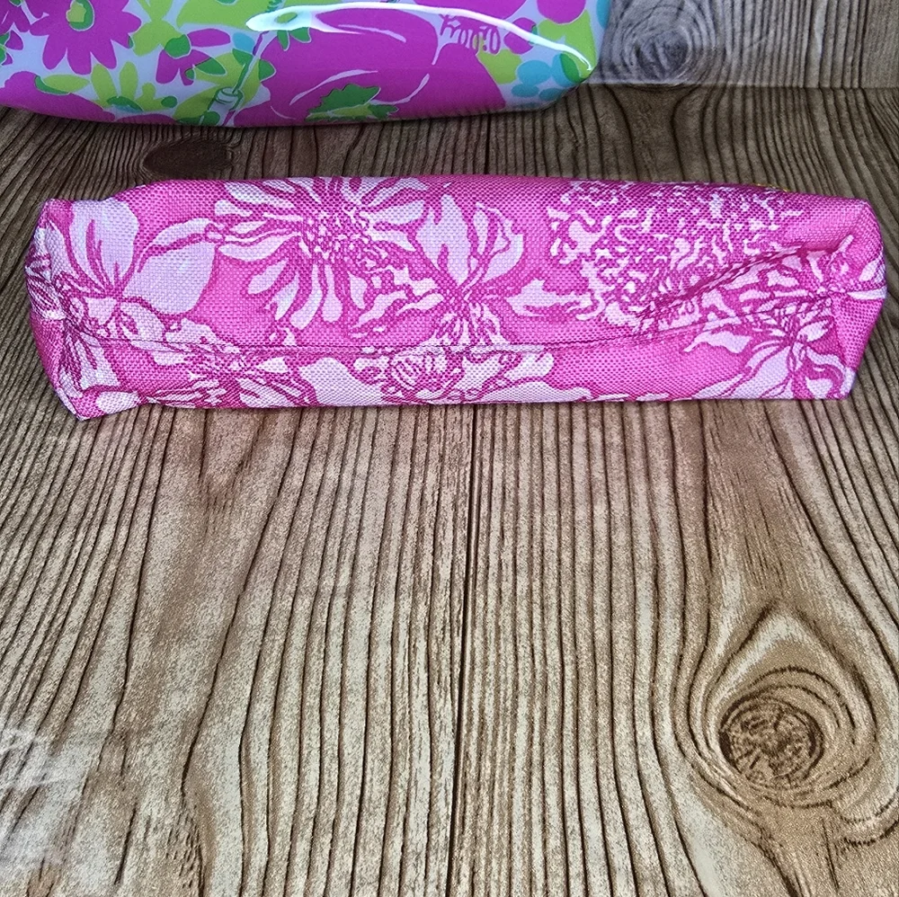 Lilly Pulitzer Estée Lauder Floral Cosmetic Make‎ Up Bags Lot Of 2